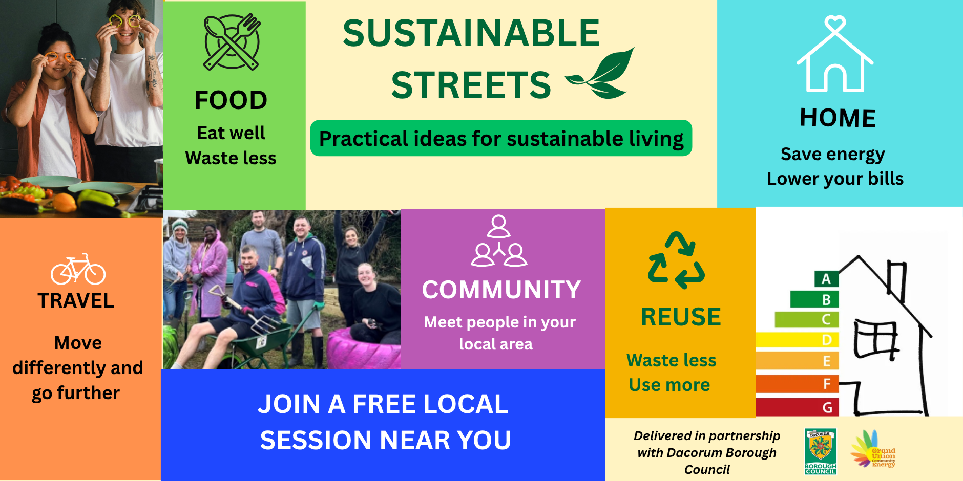Sustainable Streets: practical ideas for sustainable living, including food, travel, home, community and reuse.